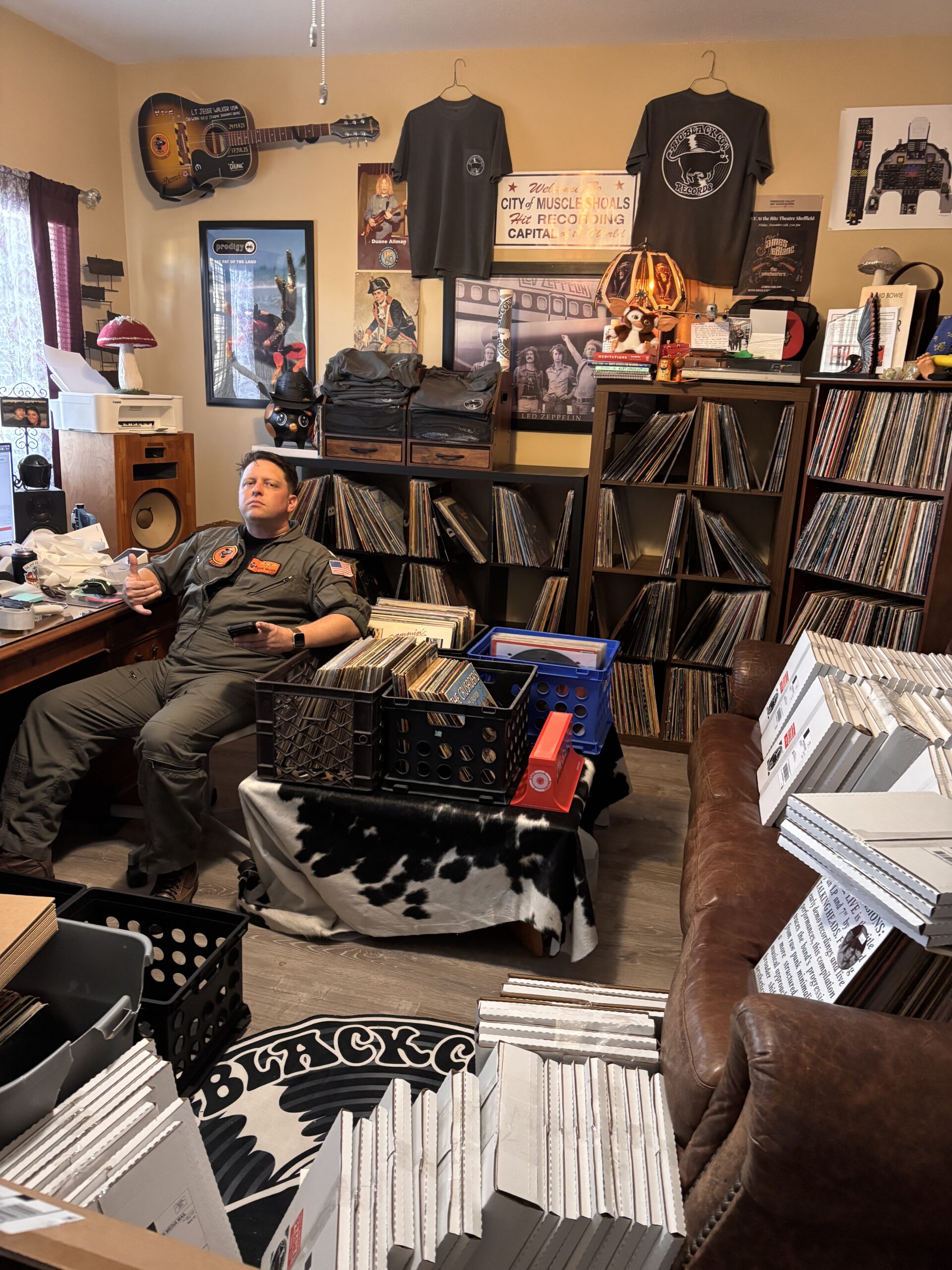 Jesse Walker in the Big Black Cow record room